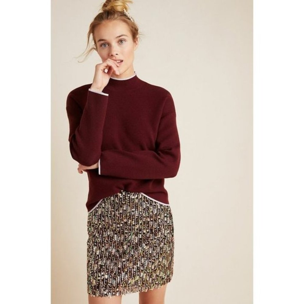 Anthropologie Lizzie Pullover Mock Neck Sweater